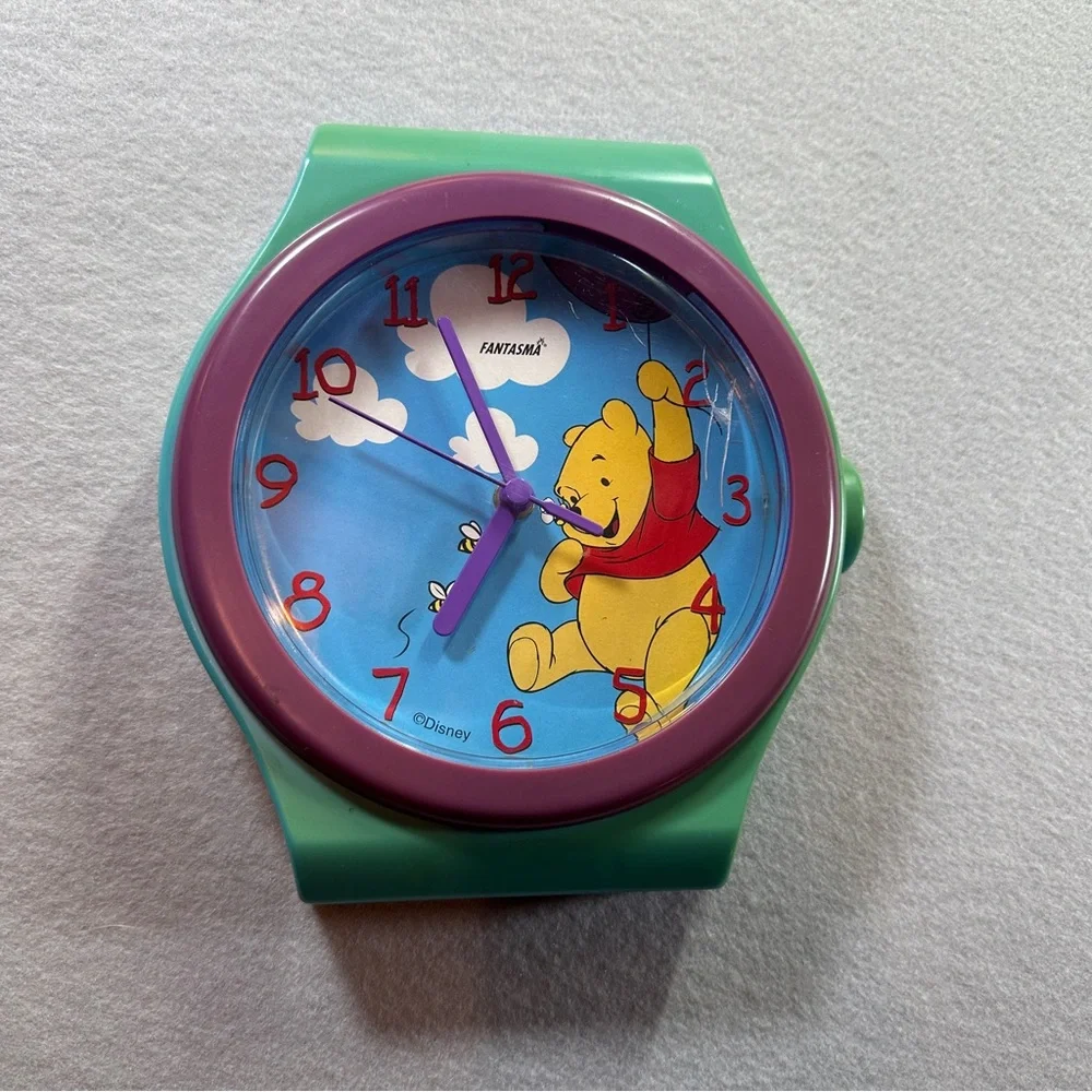 Disney Fantasma Winnie the Pooh‎ Watch Wall Clock Vintage 90s Battery